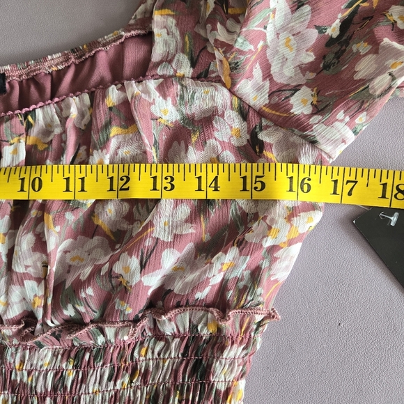 Trixxi Floral‎ A-line Mini Dress Women's L Fairycore Feminine Whimsical Coquette - Picture 15 of 16